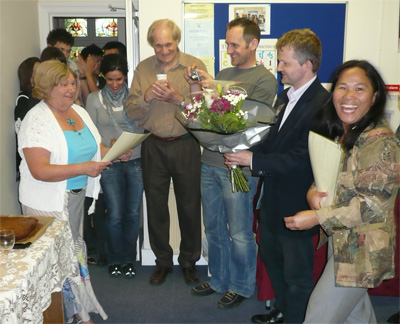 Jennie receiving her retirement certificate - June 2008