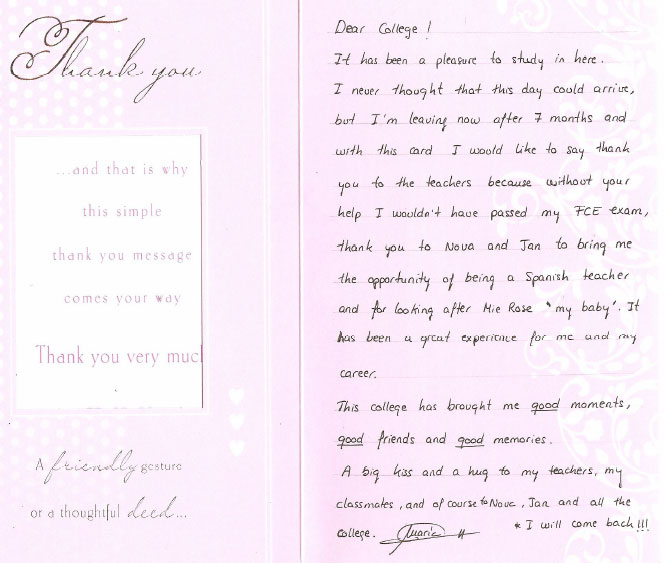 Thank you card